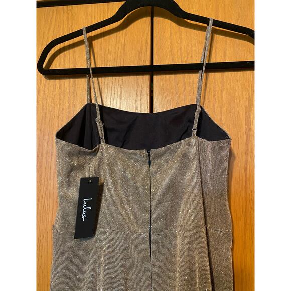 Lulus Searching For You Metallic Gold Glitter Mermaid Maxi Dress - Picture 7 of 10